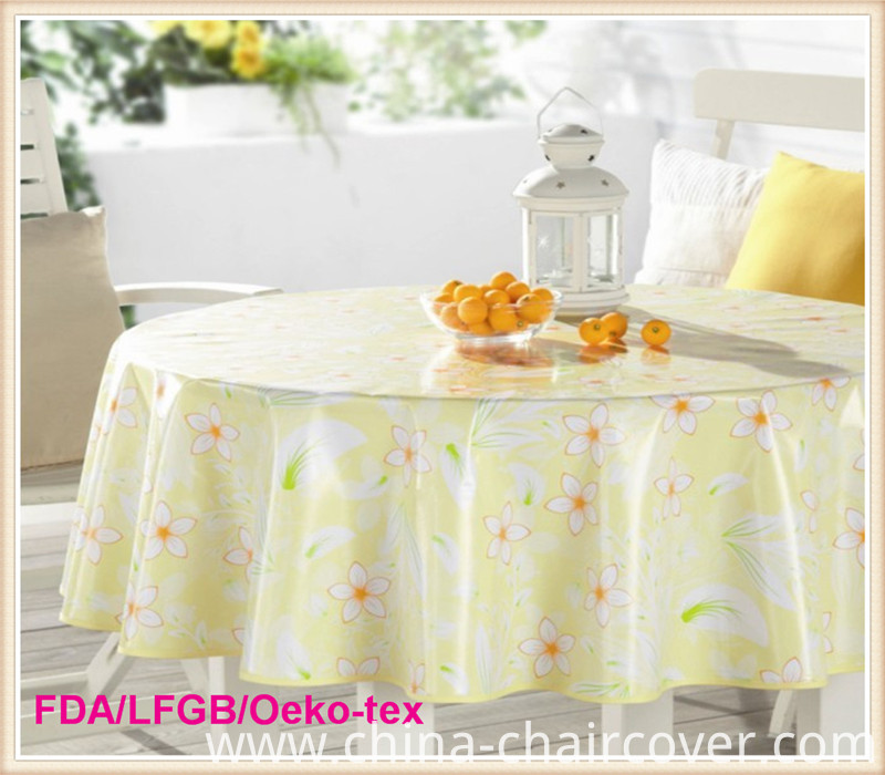 PVC Tablecloth with Nonwoven Backing LFGB Grade